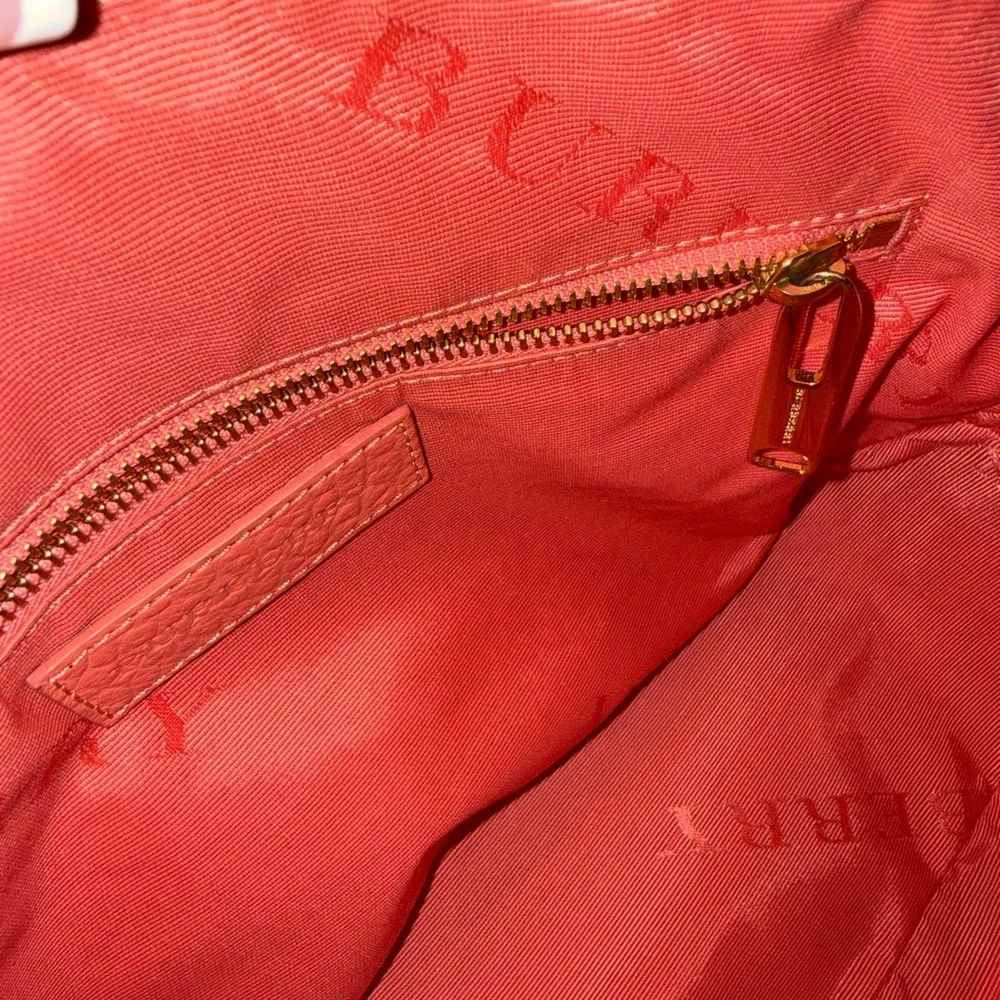 Burberry Coral Textured Satchel with Gold Accents - Picture 8 of 11
